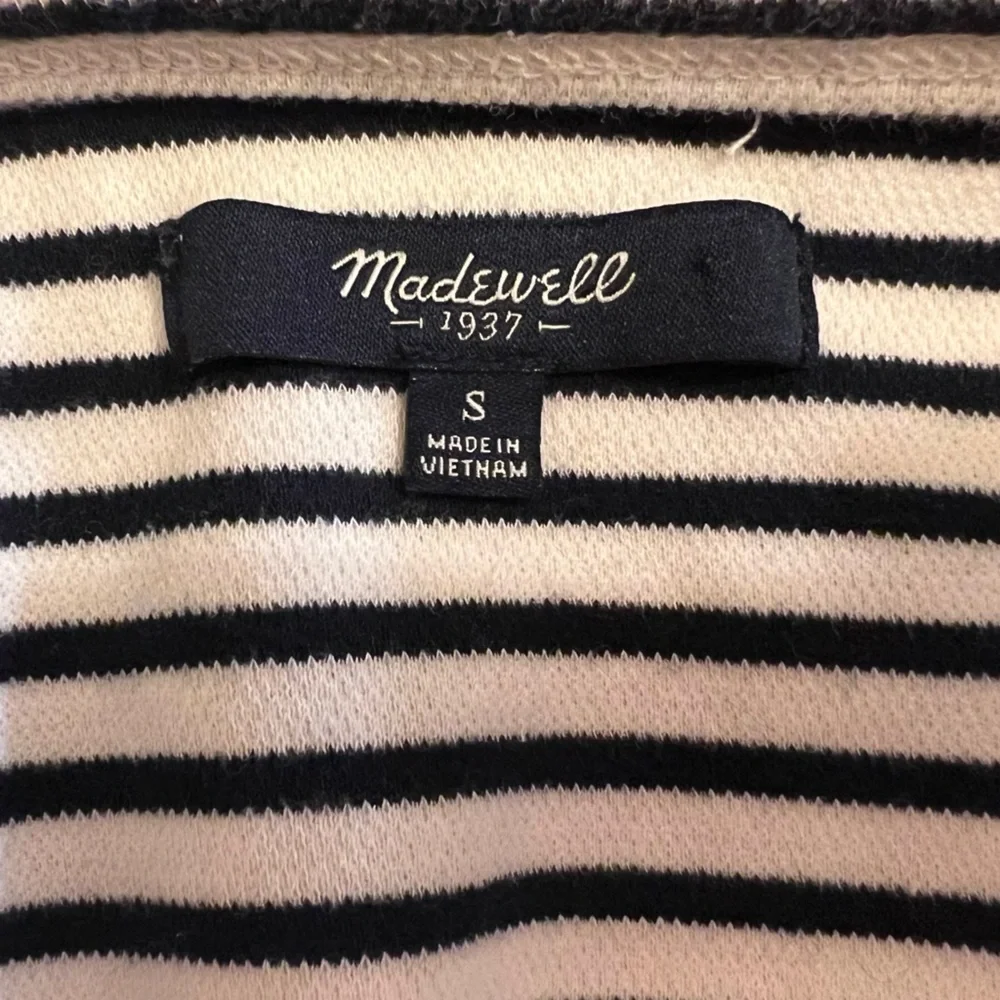 Madewell black and white striped dress with pockets - Picture 4 of 6